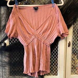Daytrip Dusty Pink Pleated Blouse